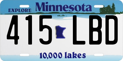 MN license plate 415LBD