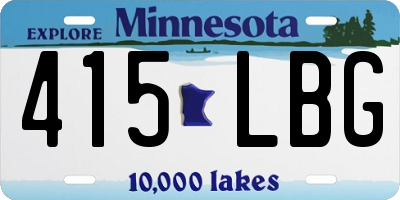MN license plate 415LBG