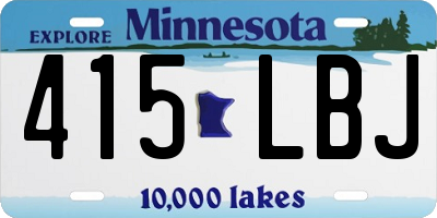 MN license plate 415LBJ