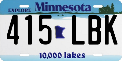 MN license plate 415LBK