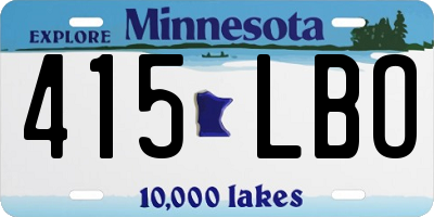 MN license plate 415LBO