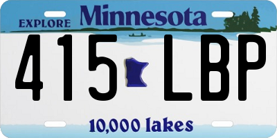 MN license plate 415LBP