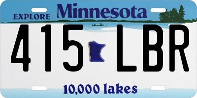MN license plate 415LBR