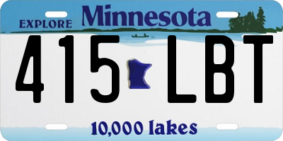MN license plate 415LBT
