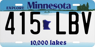 MN license plate 415LBV