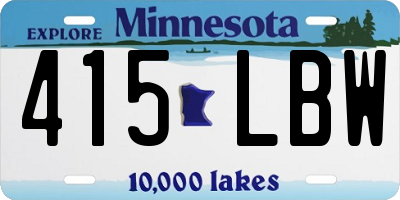 MN license plate 415LBW