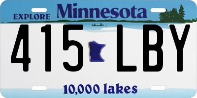 MN license plate 415LBY