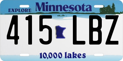 MN license plate 415LBZ