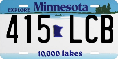 MN license plate 415LCB