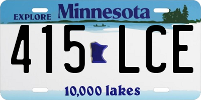 MN license plate 415LCE