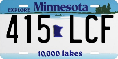 MN license plate 415LCF