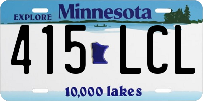 MN license plate 415LCL