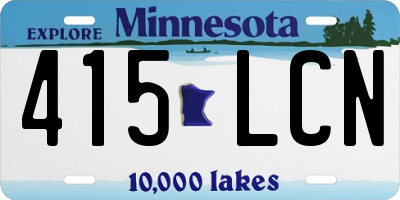 MN license plate 415LCN