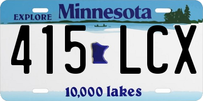MN license plate 415LCX