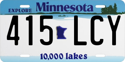 MN license plate 415LCY