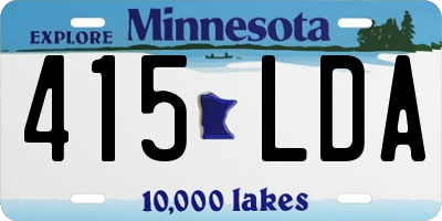 MN license plate 415LDA