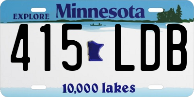 MN license plate 415LDB