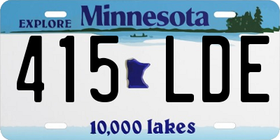 MN license plate 415LDE