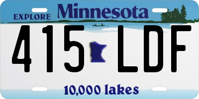 MN license plate 415LDF