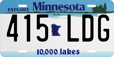 MN license plate 415LDG
