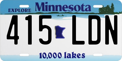 MN license plate 415LDN