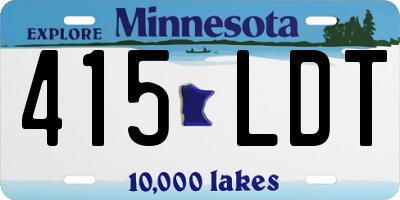 MN license plate 415LDT