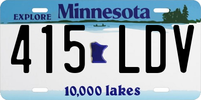MN license plate 415LDV