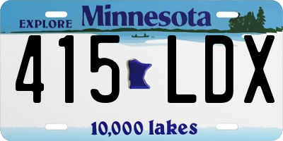 MN license plate 415LDX