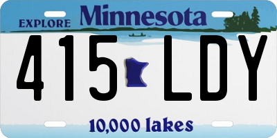 MN license plate 415LDY