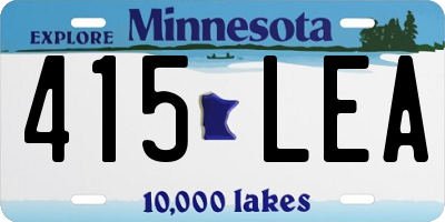 MN license plate 415LEA