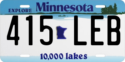 MN license plate 415LEB