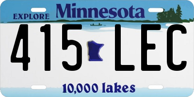 MN license plate 415LEC