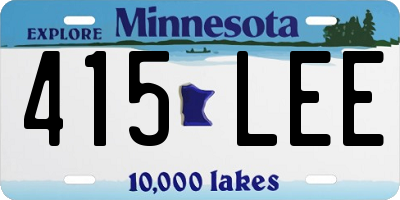 MN license plate 415LEE