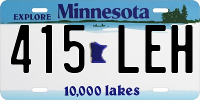 MN license plate 415LEH