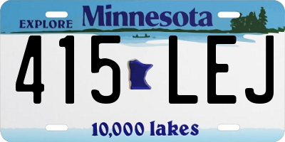 MN license plate 415LEJ