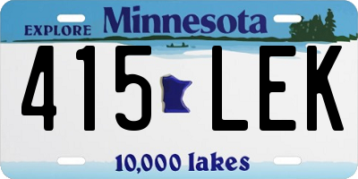 MN license plate 415LEK