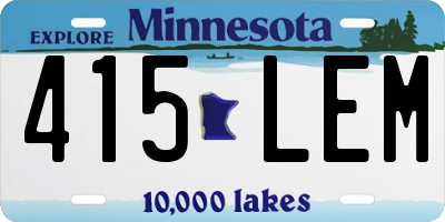 MN license plate 415LEM