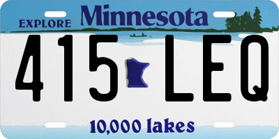 MN license plate 415LEQ