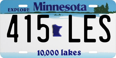 MN license plate 415LES