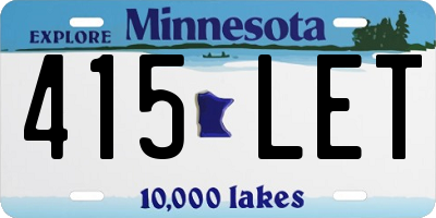 MN license plate 415LET