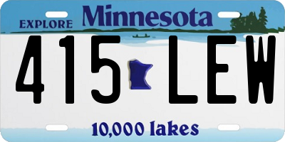 MN license plate 415LEW
