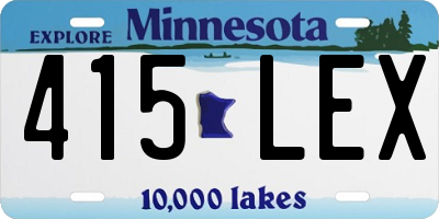 MN license plate 415LEX