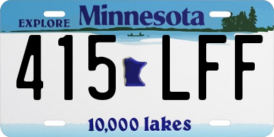 MN license plate 415LFF