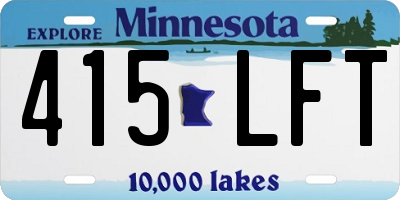 MN license plate 415LFT