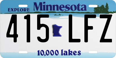 MN license plate 415LFZ