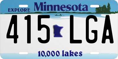 MN license plate 415LGA