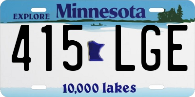 MN license plate 415LGE