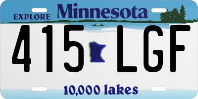 MN license plate 415LGF