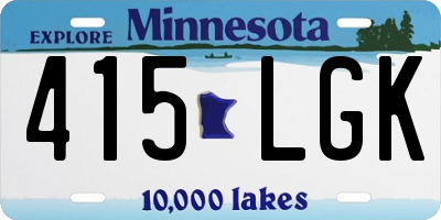 MN license plate 415LGK