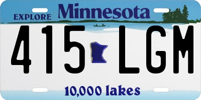 MN license plate 415LGM